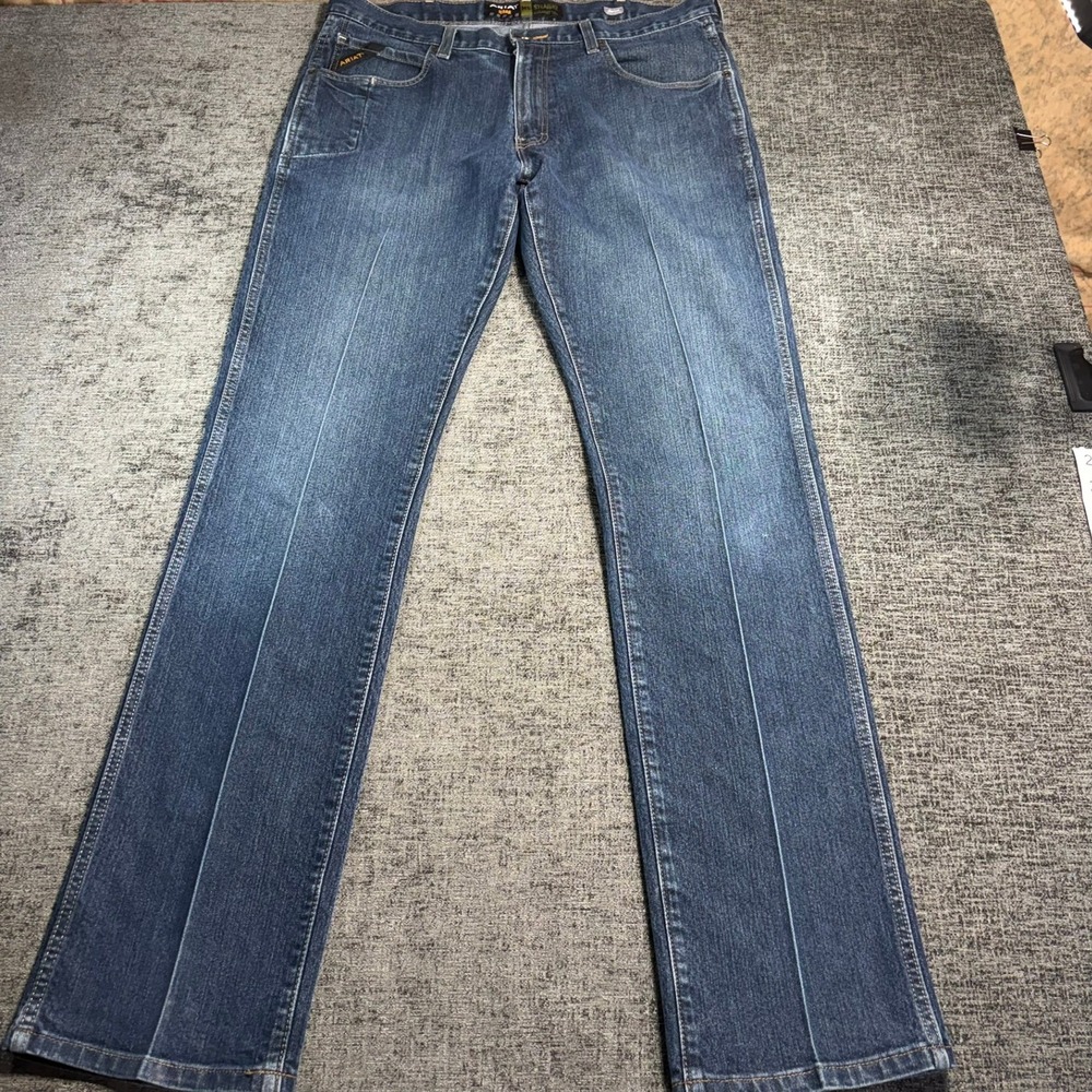 Ariat Rebar M5 Jeans Mens 36x34 Blue Straight Leg Workwear Denim 2022